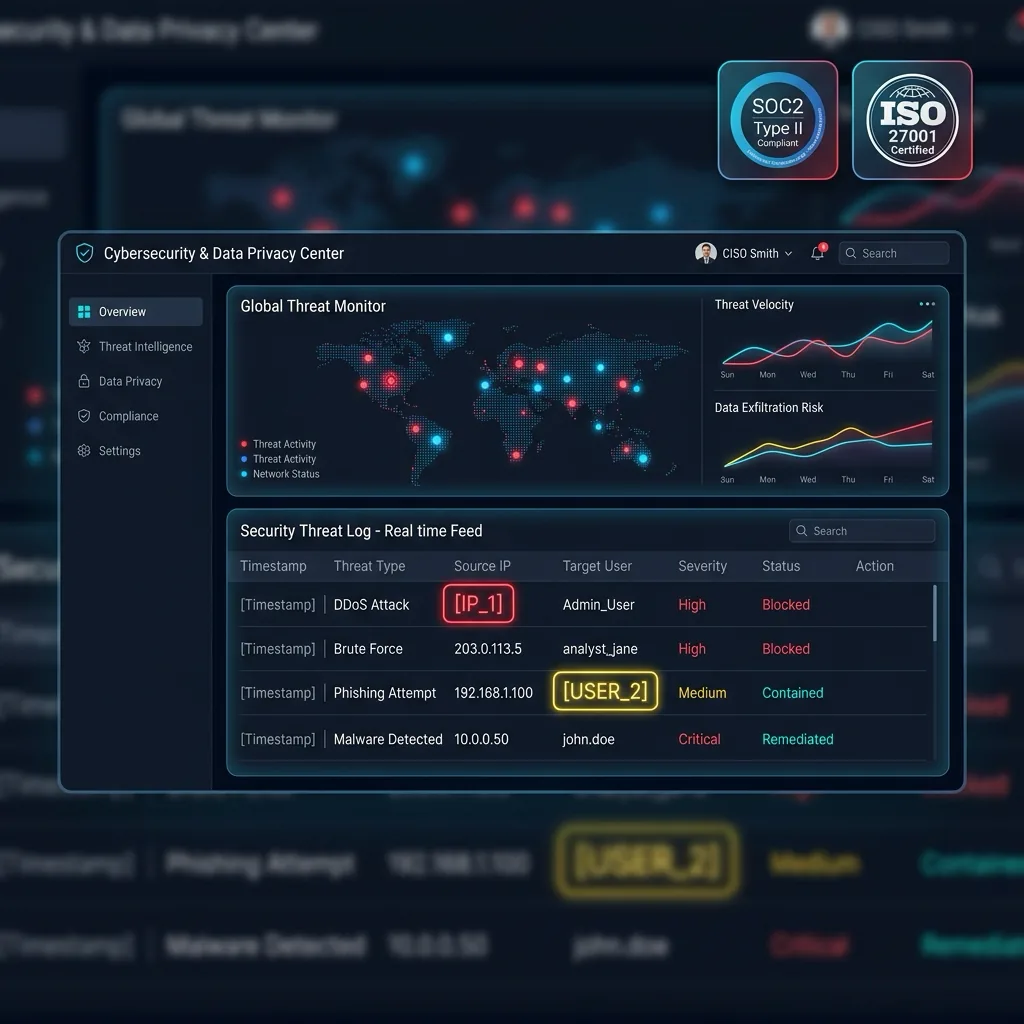 Zero-Trust Data Sanitization for Cybersecurity Dashboard