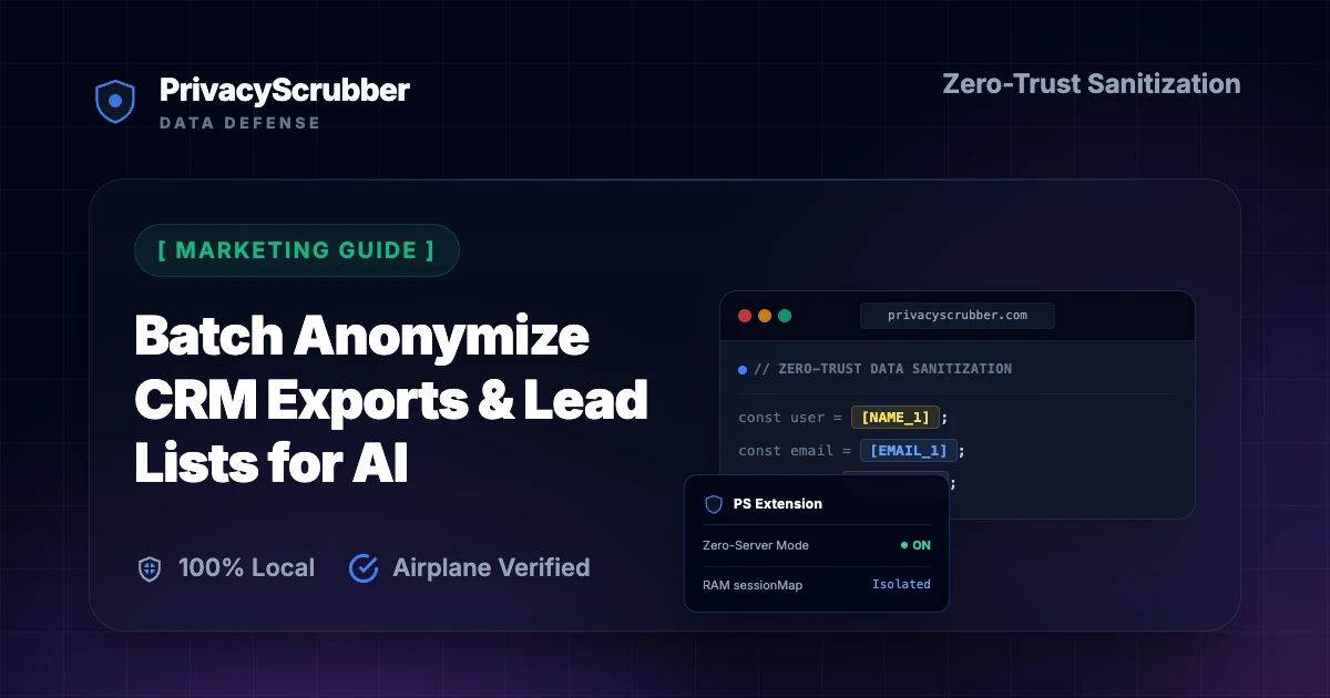 Batch Anonymize CRM Exports & Lead Lists for AI