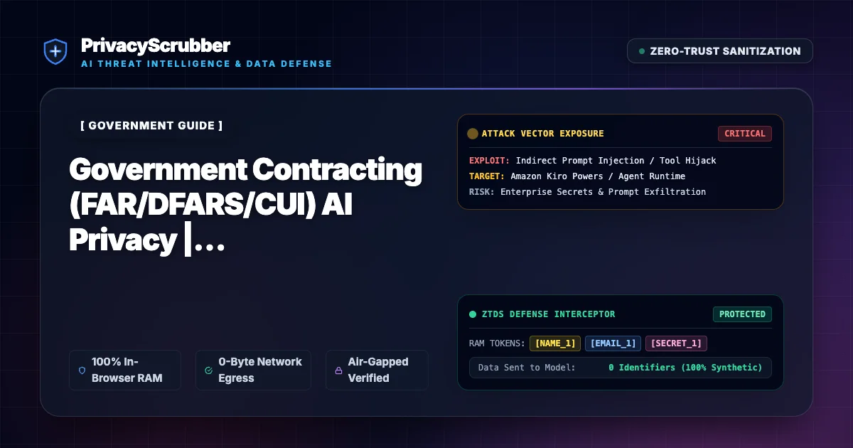 Government Contracting AI Privacy: Sanitize FAR/DFARS and CUI Before Sending to LLMs