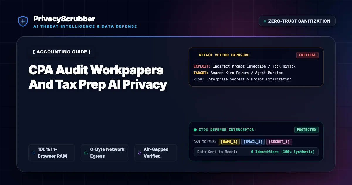 CPA Audit Workpapers & Tax Prep Privacy: Sanitize Form 1040, 1120 & General Ledgers for AI