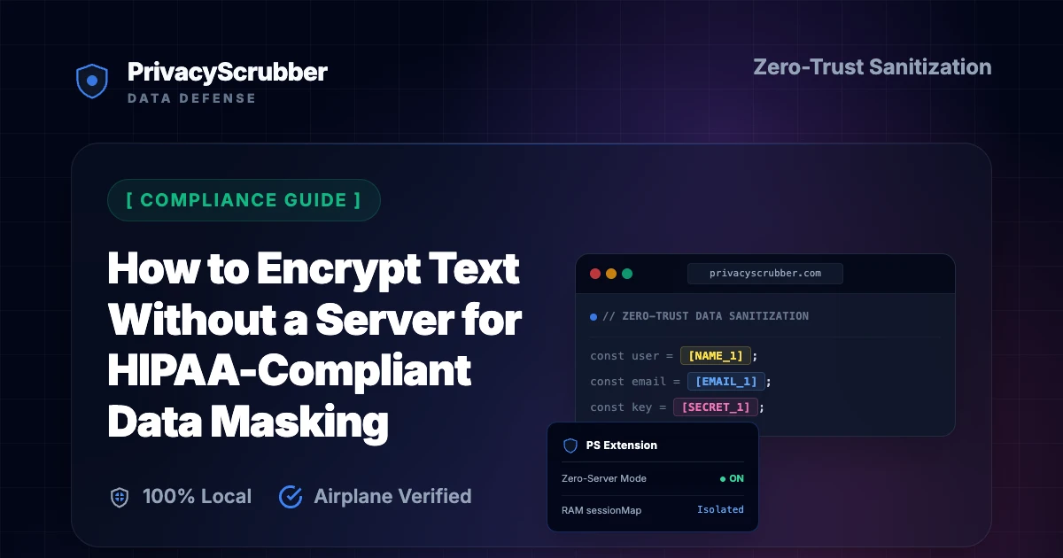 How to Encrypt Text Without a Server for HIPAA-Compliant Data Masking