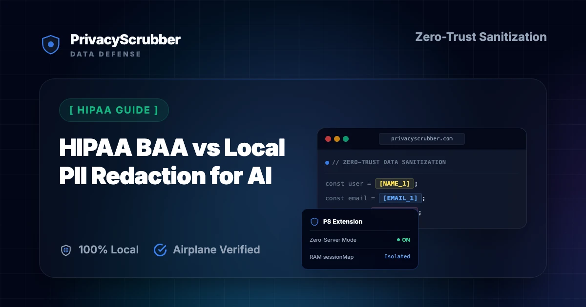 HIPAA BAA vs Local PII Redaction for AI