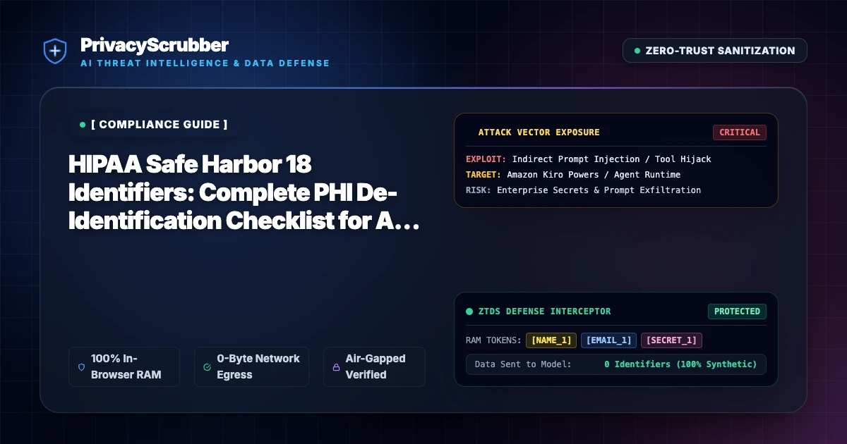 HIPAA Safe Harbor 18 Identifiers