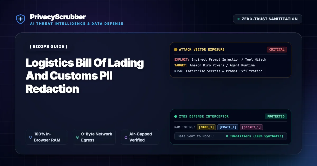 Logistics & Supply Chain AI Privacy: Sanitize Bill of Lading & Customs Declarations