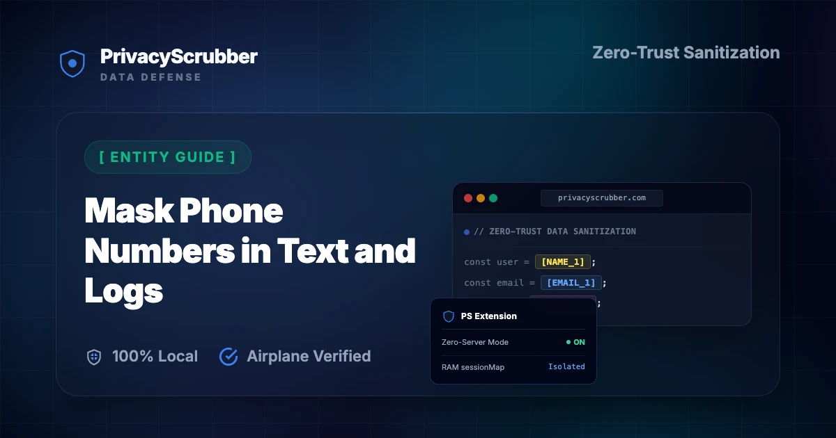 Mask Phone Numbers in Text and Logs