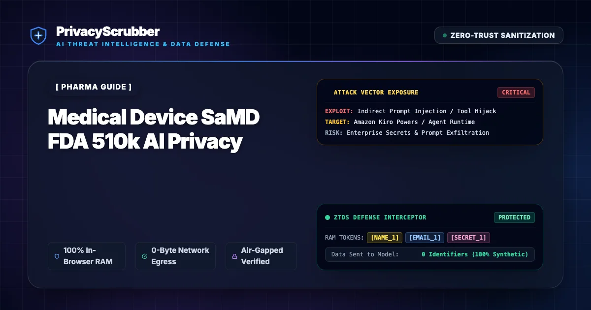 Medical Device & SaMD FDA 510(k) AI Privacy: Sanitize Design Files & Usability Data
