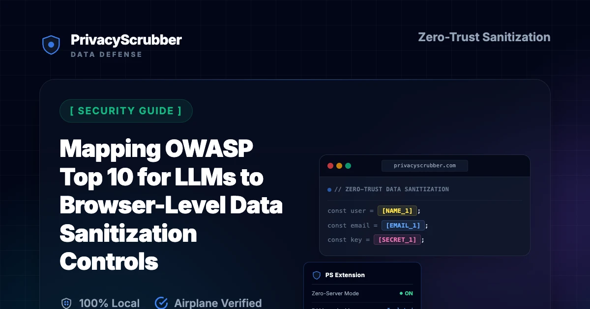 Mapping OWASP Top 10 for LLMs to Browser-Level Data Sanitization Controls
