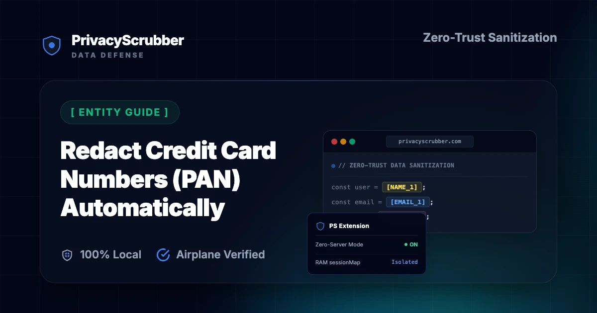 Redact Credit Card Numbers (PAN) Automatically