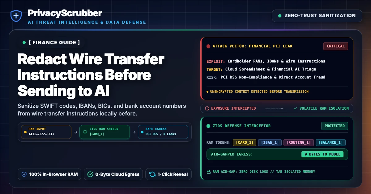 Redact Wire Transfer Instructions Before Sending to AI