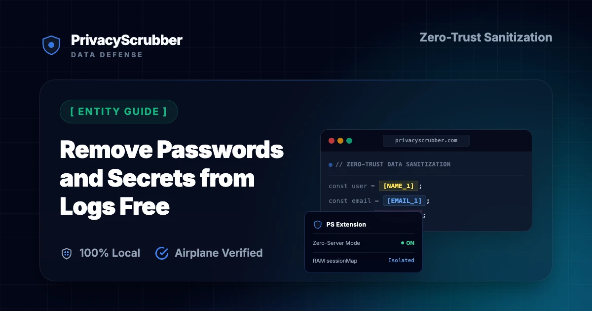 Remove Passwords and Secrets from Logs Free