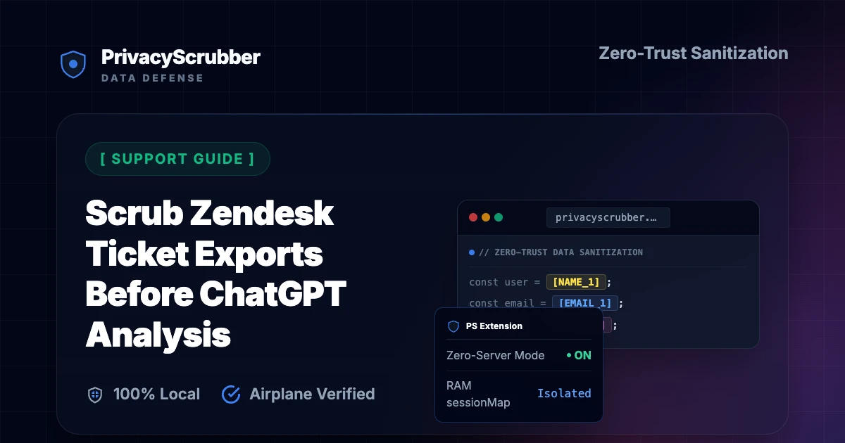 Scrub Zendesk Ticket Exports Before ChatGPT Analysis