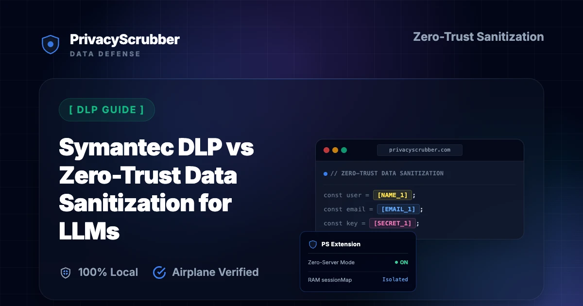 Symantec DLP vs Zero-Trust Data Sanitization for LLMs