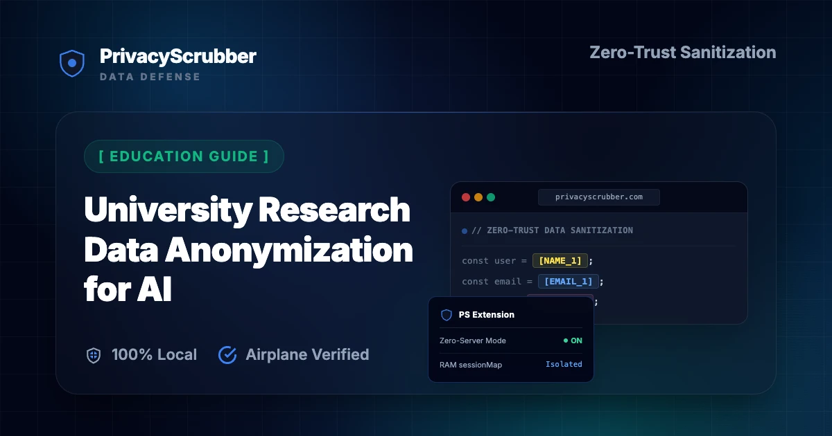 University Research Data Anonymization for AI