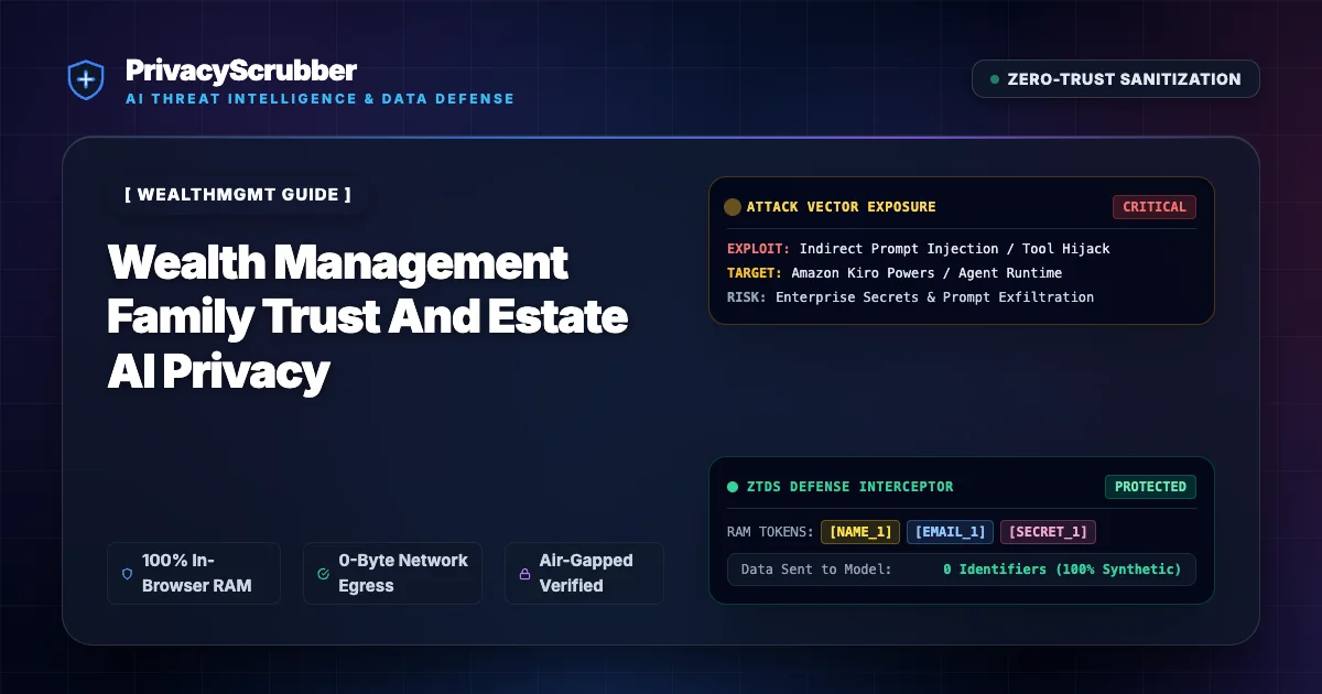 Wealth Management & Estate Privacy: Sanitize Family Trusts & Form ADV Schedules for AI