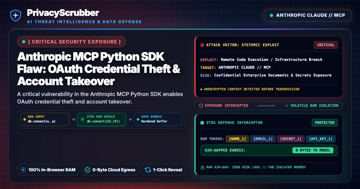 Anthropic MCP Python SDK Flaw: OAuth Credential Theft & Account Takeover