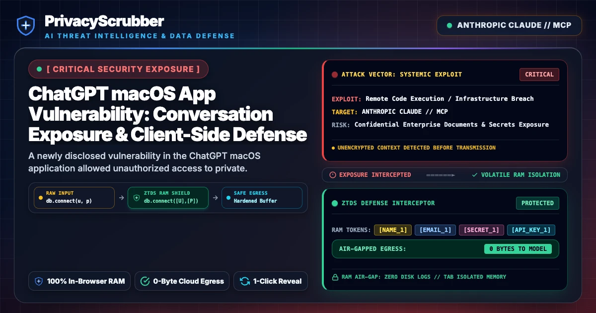 ChatGPT macOS App Vulnerability: Conversation Exposure & Client-Side Defense