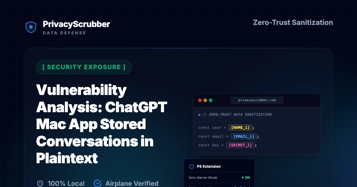 Vulnerability Analysis: ChatGPT Mac App Stored Conversations in Plaintext