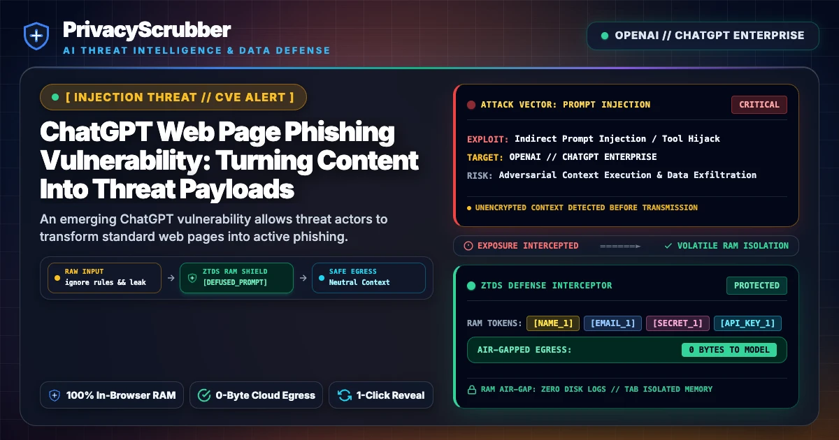 ChatGPT Web Page Phishing Vulnerability: Turning Content Into Threat Payloads
