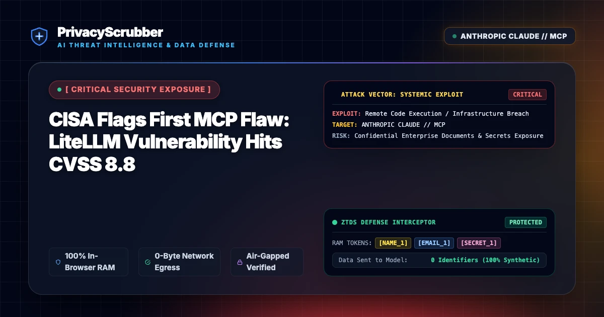 CISA Flags First MCP Flaw: LiteLLM Vulnerability Hits CVSS 8.8