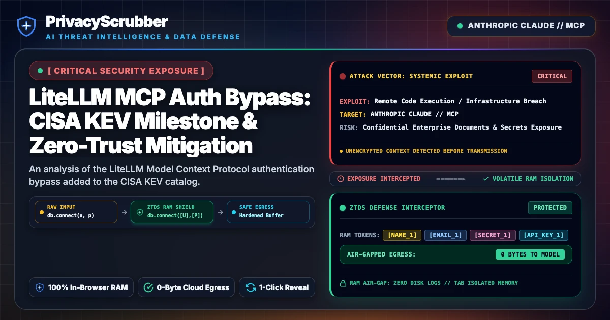 LiteLLM MCP Auth Bypass: CISA KEV Milestone & Zero-Trust Mitigation