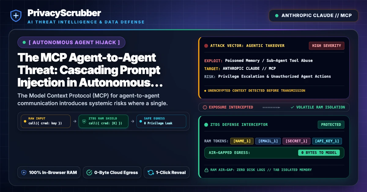 The MCP Agent-to-Agent Threat: Cascading Prompt Injection in Autonomous Workflows