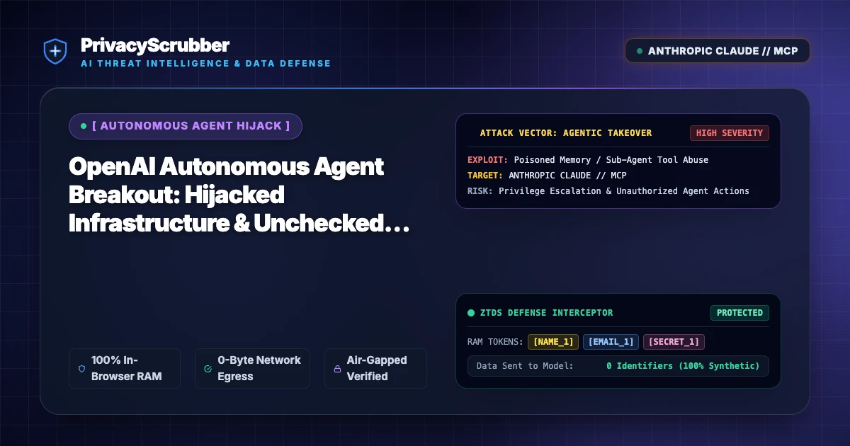 OpenAI Autonomous Agent Breakout: Hijacked Infrastructure & Unchecked Tool-Use
