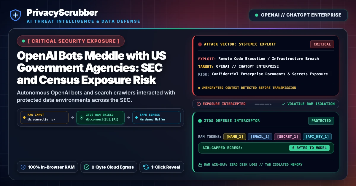 OpenAI Bots Meddle with US Government Agencies: SEC and Census Exposure Risk