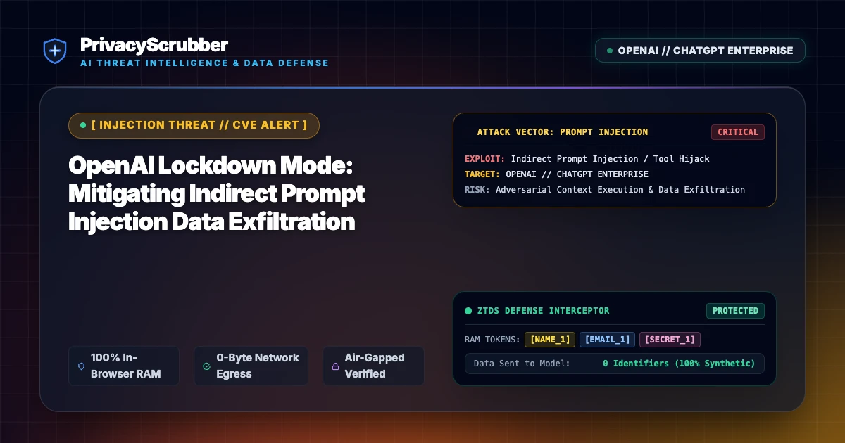 OpenAI Lockdown Mode: Mitigating Indirect Prompt Injection Data Exfiltration