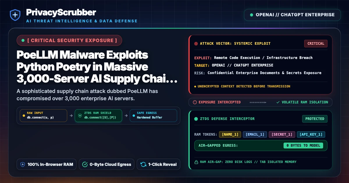 PoeLLM Malware Exploits Python Poetry in Massive 3,000-Server AI Supply Chain Breach