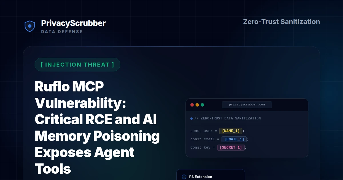 Ruflo MCP Vulnerability: Critical RCE and AI Memory Poisoning Exposes Agent Tools