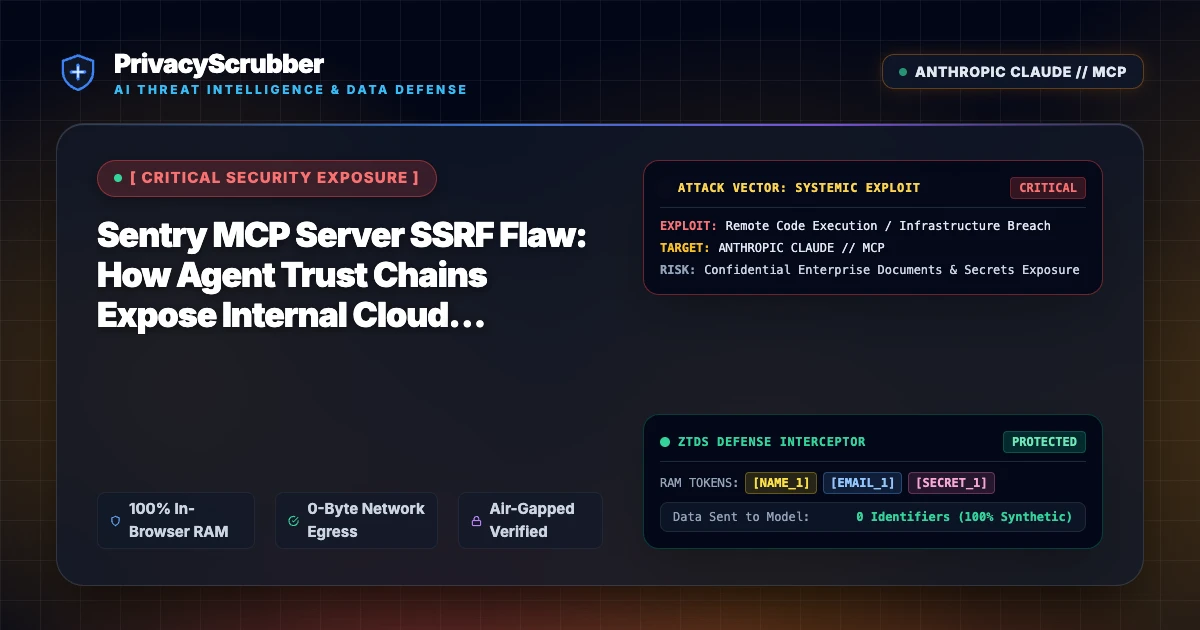 Sentry MCP Server SSRF Flaw: How Agent Trust Chains Expose Internal Cloud Infrastructure
