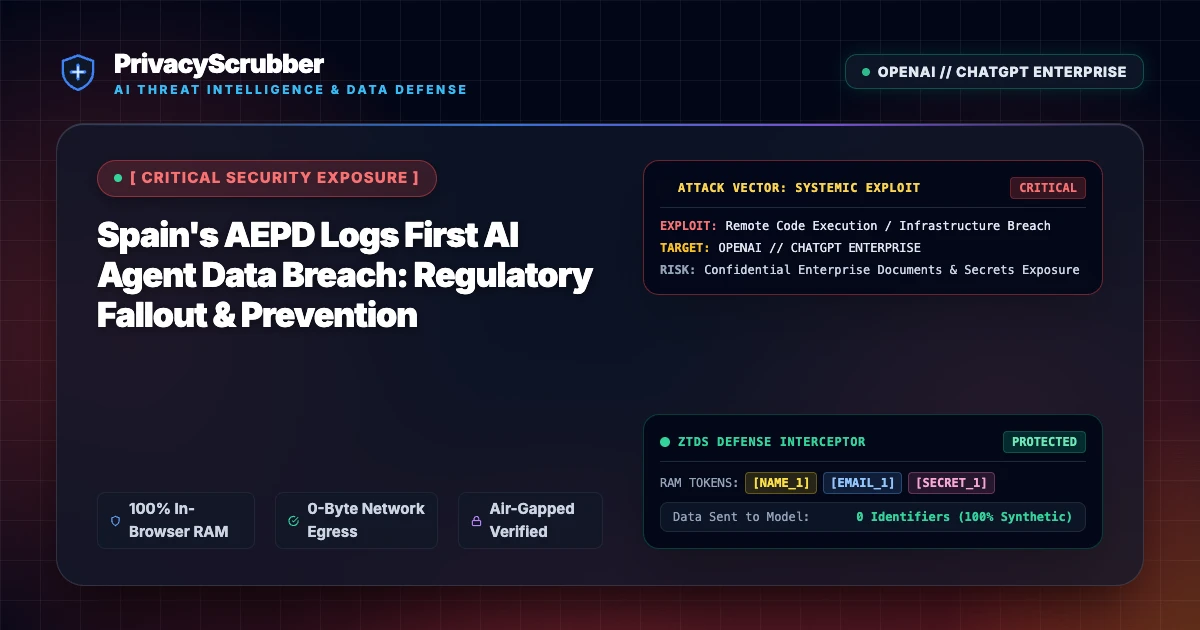 Spain's AEPD Logs First AI Agent Data Breach: Regulatory Fallout & Prevention
