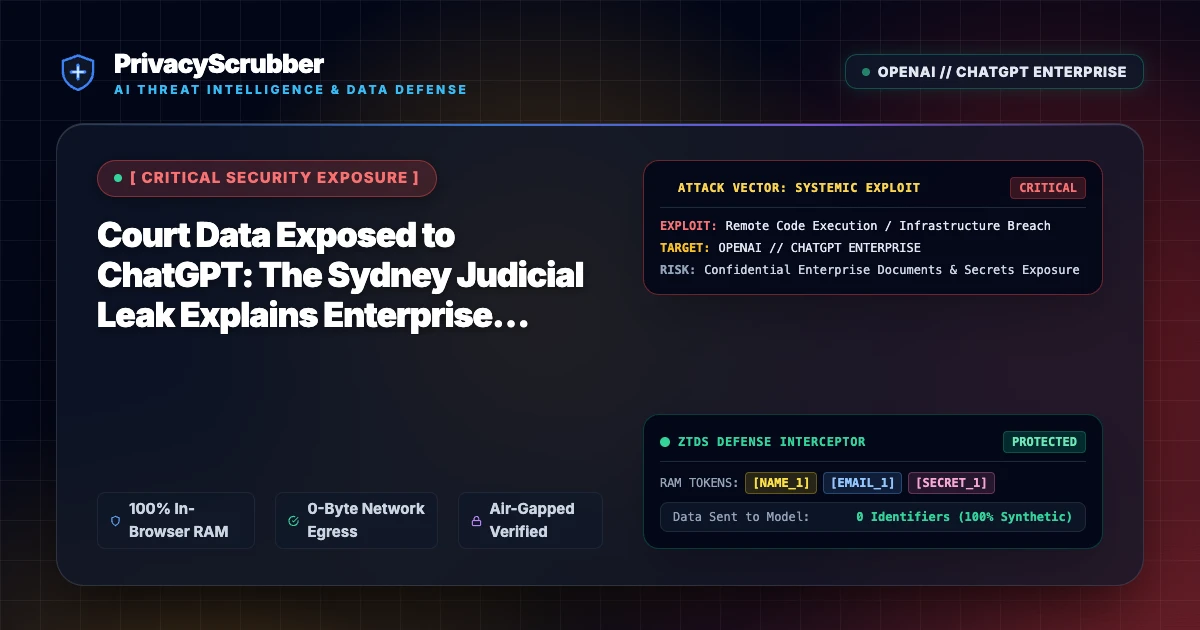 Court Data Exposed to ChatGPT: The Sydney Judicial Leak Explains Enterprise Shadow AI Risks